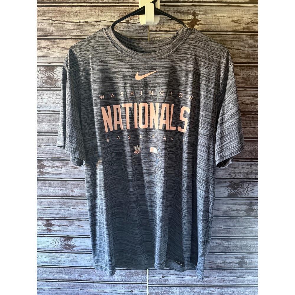 Nike Men's Washington Nationals MLB Short-Sleeved Shirt Size‎ L Performance Gray